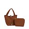 Fashion Buckle Flap 2-in-1 Bucket Bag