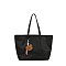 Fashion Woven Charm Shopper Tote Bag