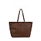 Fashion Woven Charm Shopper Tote Bag