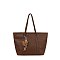 Fashion Woven Charm Shopper Tote Bag