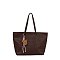 Fashion Woven Charm Shopper Tote Bag