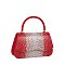 Rhinestone Satin Top Handle Clutch Satchel