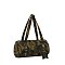Camo Canvas Barrel Bag