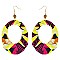 ENCHANTING AFRICAN PRINT FABRIC FISH HOOK EARRING