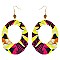 ENCHANTING AFRICAN PRINT FABRIC FISH HOOK EARRING