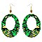 ENCHANTING AFRICAN PRINT FABRIC FISH HOOK EARRING