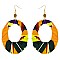 ENCHANTING AFRICAN PRINT FABRIC FISH HOOK EARRING