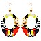 ENCHANTING AFRICAN PRINT FABRIC FISH HOOK EARRING