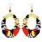 ENCHANTING AFRICAN PRINT FABRIC FISH HOOK EARRING