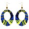 ENCHANTING AFRICAN PRINT FABRIC FISH HOOK EARRING