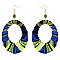 ENCHANTING AFRICAN PRINT FABRIC FISH HOOK EARRING