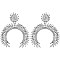 TRENDY CRYSTAL LEAF CLUSTER ARCH EARRINGS