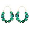 STYLISH GEM STONE HOOP EARRINGS