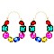 STYLISH GEM STONE HOOP EARRINGS