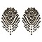 LOVELY CRYSTAL RHINESTONE FRINGE DROP POST EARRINGS