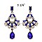 Fashionable Dangling Rhinestone Earring w/ Teardrop SLEY1427