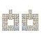 FASHION CRYSTAL RHINESTONE SQUARE DROP EARRINGS