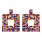 FASHION CRYSTAL RHINESTONE SQUARE DROP EARRINGS