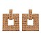 FASHION CRYSTAL RHINESTONE SQUARE DROP EARRINGS