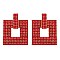 FASHION CRYSTAL RHINESTONE SQUARE DROP EARRINGS