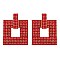 FASHION CRYSTAL RHINESTONE SQUARE DROP EARRINGS