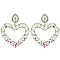 FASHION CRYSTAL RHINESTONE HEART DROP EARRINGS