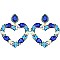 FASHION CRYSTAL RHINESTONE HEART DROP EARRINGS