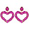 FASHION CRYSTAL RHINESTONE HEART DROP EARRINGS