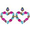 FASHION CRYSTAL RHINESTONE HEART DROP EARRINGS