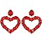 FASHION CRYSTAL RHINESTONE HEART DROP EARRINGS