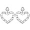 FASHION CRYSTAL RHINESTONE HEART DROP EARRINGS