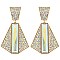 Vintage Glam Crystal Pyramid Drop Earrings