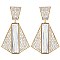 Vintage Glam Crystal Pyramid Drop Earrings