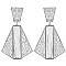 Vintage Glam Crystal Pyramid Drop Earrings