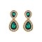 Fashionable Dangly Teardrop with Stone Edge Earrings SLEY2560