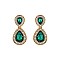 Fashionable Dangly Teardrop with Stone Edge Earrings SLEY2560