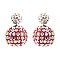 Fashionable Front And Back Stone Encrusted Ball Stud Earrings SLEY4132