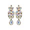 Leaf Cluster Marquise Gem with Dangly Teardrop Earrings SLEY4934