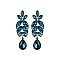 Leaf Cluster Marquise Gem with Dangly Teardrop Earrings SLEY4934