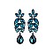 Leaf Cluster Marquise Gem with Dangly Teardrop Earrings SLEY4934