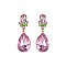 Trendy Small Stone Cluster with Dangly Teardrop Gem Earrings SLEY6040