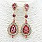 FASHIONABLE PINK STONE EARRINGS W/ LARGE STONE ON BOTTOM SLEY7423