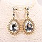 FASHIONABLE POINTED SILVER STONE EARRINGS SLEY7433