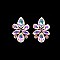FASHIONABLE FLOWER RHINESTONE EARRING W/ GEMS SLEY7964