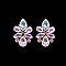 FASHIONABLE FLOWER RHINESTONE EARRING W/ GEMS SLEY7964