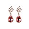 FASHIONABLE WAVE RHINESTONE EARRING W/ LARGE GEM SLEY7967