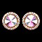 FASHIONABLE ROUND STONE POST EARRING SLEY8061
