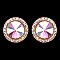 FASHIONABLE ROUND STONE POST EARRING SLEY8061