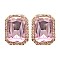 FASHIONABLE RECTANGLE MIRROR STONE EARRING SLEY8063