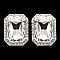 FASHIONABLE RECTANGLE MIRROR STONE EARRING SLEY8063